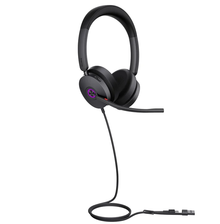 Yealink - UH48 Dual UC Headset – USB-C/A, Hybrid ANC, 4-Mikrofon Geräuschunterdrückung, Dual Busylights
