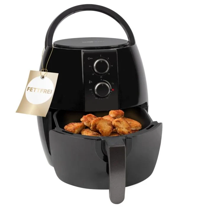 Zubereitung | Airfryer 3,6L | Heissluftfriteuse mit stufenlos regelbarem Thermostat (80°C - 200°C) und Timer | ideal für Fitness | 1350W | FR 3780 H