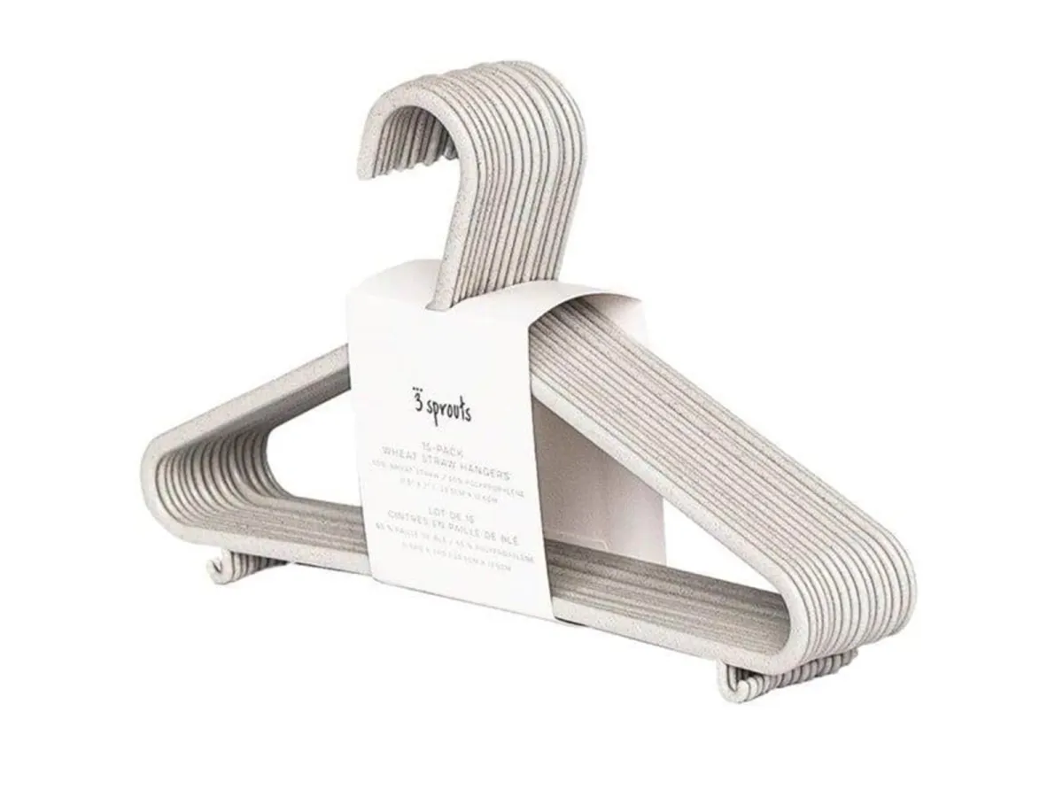 3 Sprouts - Hanger In Wheat Straw 15 pcs Grey