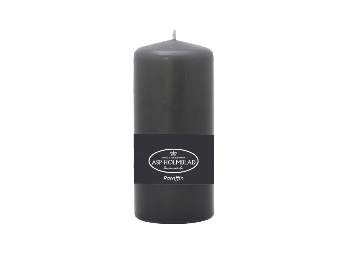 Asp-Holmblad Stumpenkerze Grey