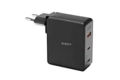 Aukey PA-B7O 1xUSB-A 2xUSB-C 140W GaN power charger (black)