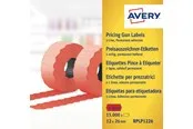 Avery Label on roll for 1 line up to 8 digits permanent red