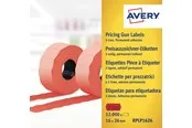 Avery Label on roll for 2 lines up to 18 digits permanent red