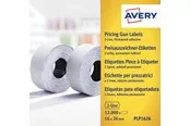 Avery Labels on roll for 2 lines pricing gun up to 18 digits permanent white