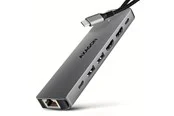 AXAGON Dual 4K Display USB-C 5 Gbps 7-in-1 HUB USB-Hubs - USB 3.2 - 7 - Grau