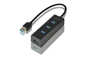 AXAGON USB-A 3.0 Hub with Micro USB Power Connector USB-Hubs - USB 3.2 - 4 - Schwarz