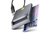 AXAGON USB-C Smart Card / ID Card FlatReader