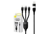 Baseus 3in1 USB cable Flash Series 2 USB-C + micro USB + Lightning 100W 1.2m (black)