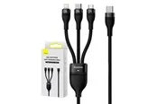 Baseus 3in1 USB cable Flash Series 2 USB-C + micro USB + Lightning 100W 1.5m (black)
