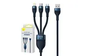 Baseus 3in1 USB cable Flash Series USB-C + micro USB + Lightning 100W 1.2m (blue)