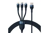 Baseus 3in1 USB cable USB 3in1 Flash Series USB-C + Micro + Lightning 66W 1.2m (blue)