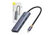 Baseus 4in1 Hub UltraJoy USB-C do USB 3.0 (space grey) USB-Hubs - USB 3.0 - 4 - Grau