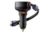 Baseus Car Charger Enjoyment USB with USB-C cable and Lightning 60W (black)