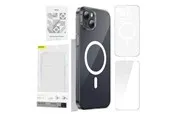 Baseus Magnetic Crystal Clear for iPhone 13 (transparent) with all-tempered-glass screen protector and cleaning kit