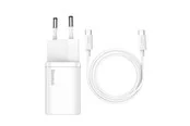 Baseus Super Si Quick Charger 1C 25W with USB-C cable for USB-C 1m (white)