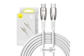 Baseus USB-C cable for USB-C Glimmer Series 100W 2m (White)