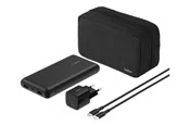 Belkin BoostCharge power bank - + AC power adapter - 24 pin USB-C 2 x USB - with zippered pouch case Powerbank (Akku) - schwarz - 20000 mAh
