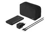 Belkin BoostCharge power bank - + AC power adapter - 24 pin USB-C 2 x USB - with zippered pouch case Powerbank (Akku) - schwarz - 10000 mAh