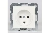 Berker Socket outlet danish version s/b polar white