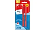 Berol Schreibstifte, 0,7mm, runde Form, bunte Schaftfarben, 2er Pack, Blau