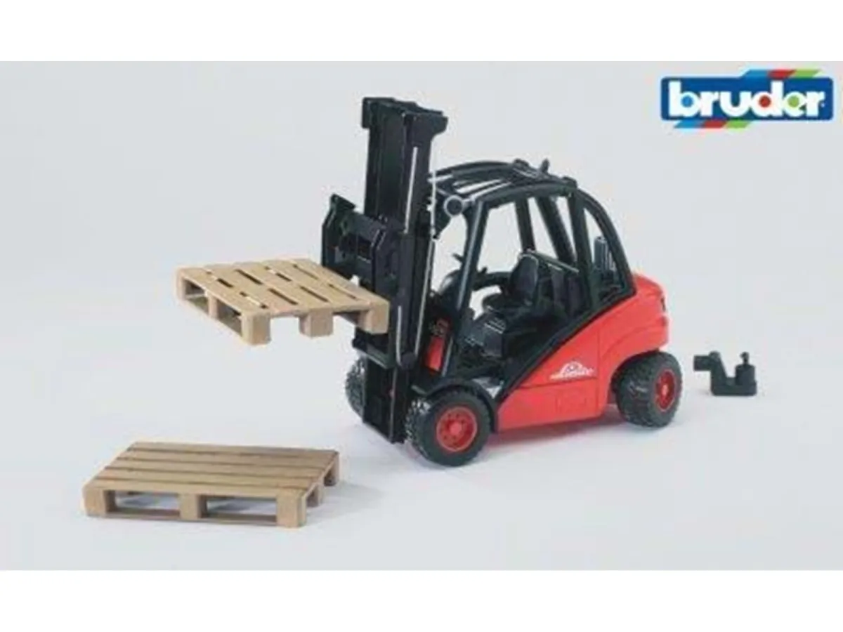 Bruder Linde fork lift H30D with 2 pallets