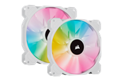 Corsair iCUE SP140 RGB Elite Performance White - Kit with iCUE Lighting Node CORE - Gehäuselüfter - 140mm - Weiß mit RGB-Beleuchtung - 27 dBA