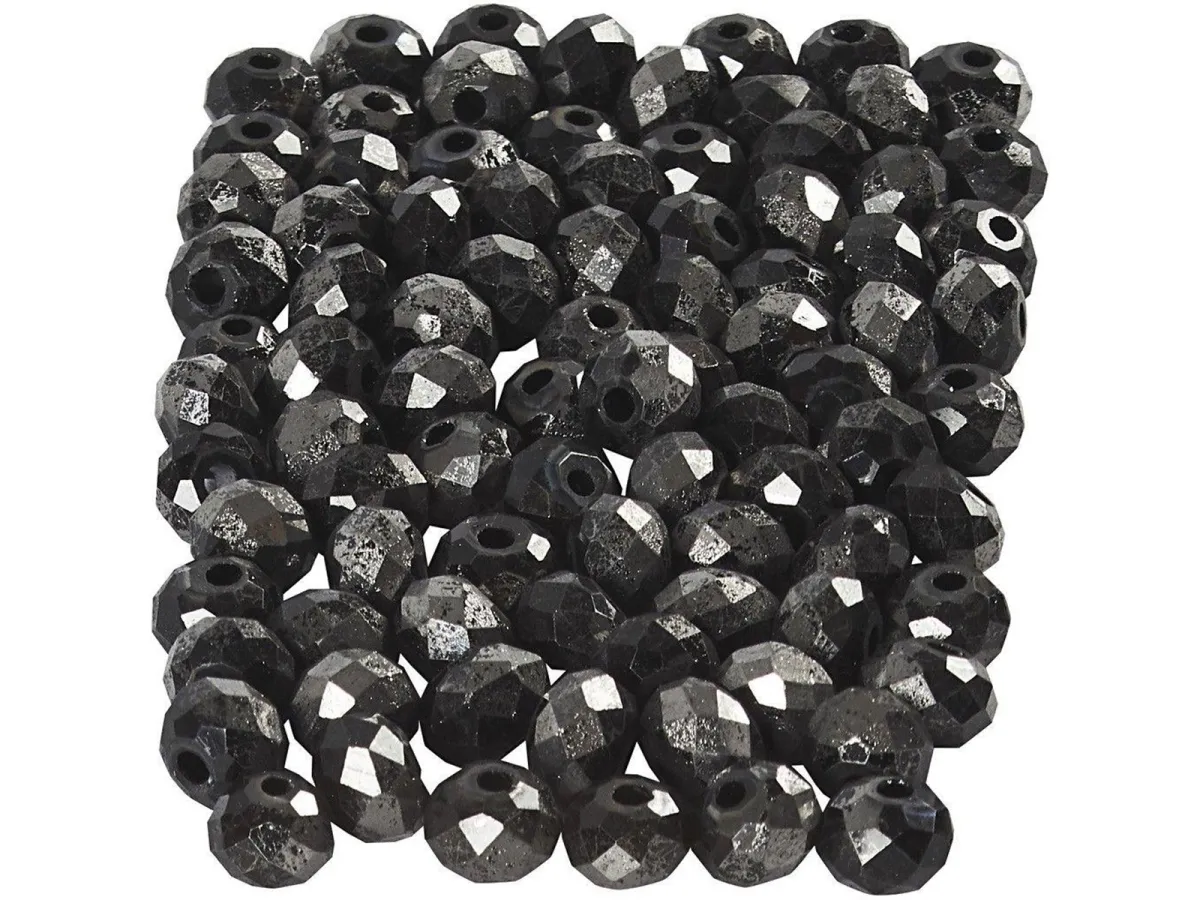 Creativ Company Faceted Beads Metallic Black 100pcs.