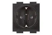 Crestron Electronics Crestron FT2A-PWR-EU series FT2A-PWR-EU-1-BASIC - power socket-outlet - European "Schuko" power outlet module single - 1 gang - 1 power socket - black