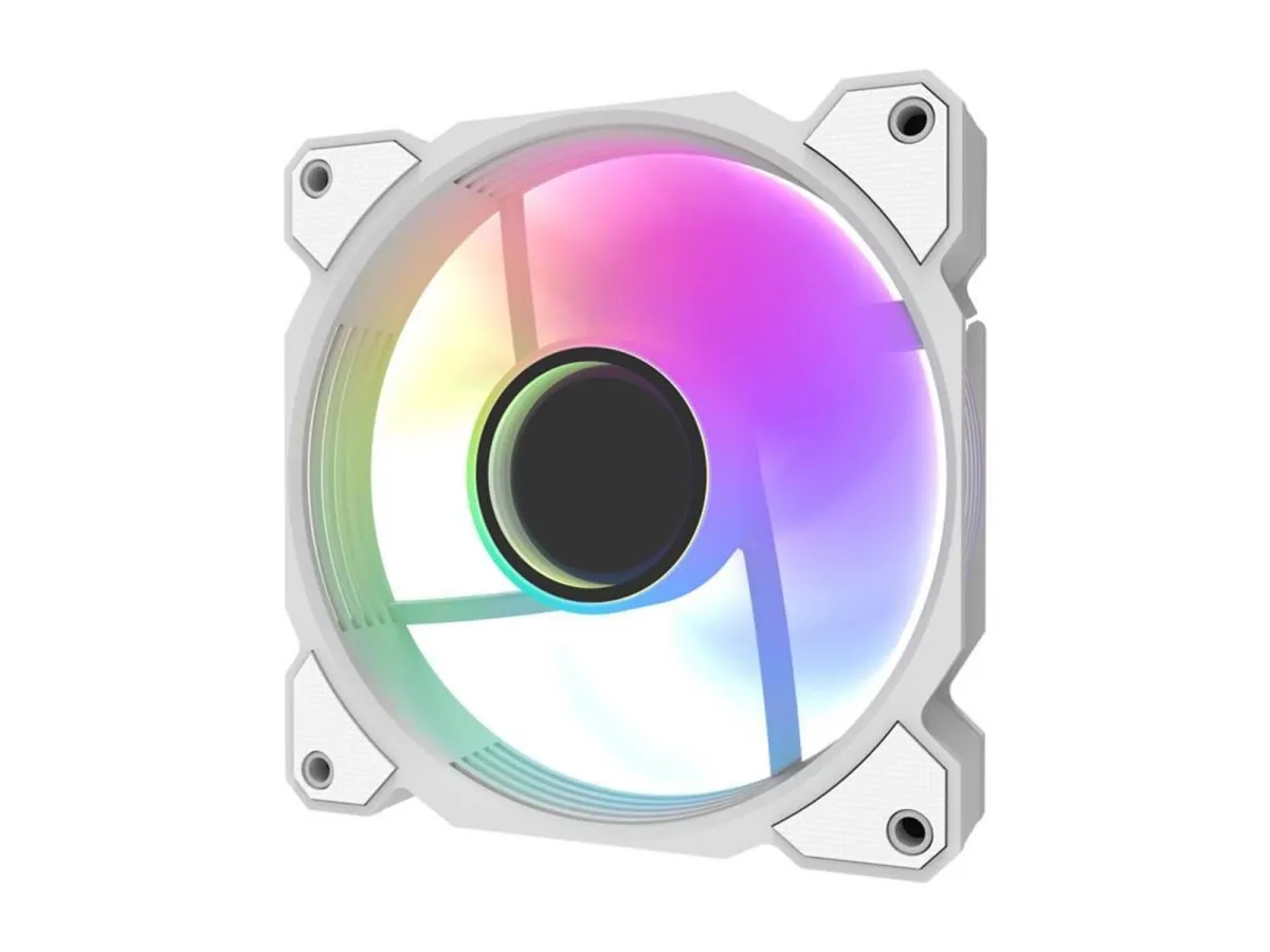 Darkflash DR08 Cooling Fan (White) - Gehäuselüfter - 120mm - Weiß mit RGB-Beleuchtung - 30 dBA