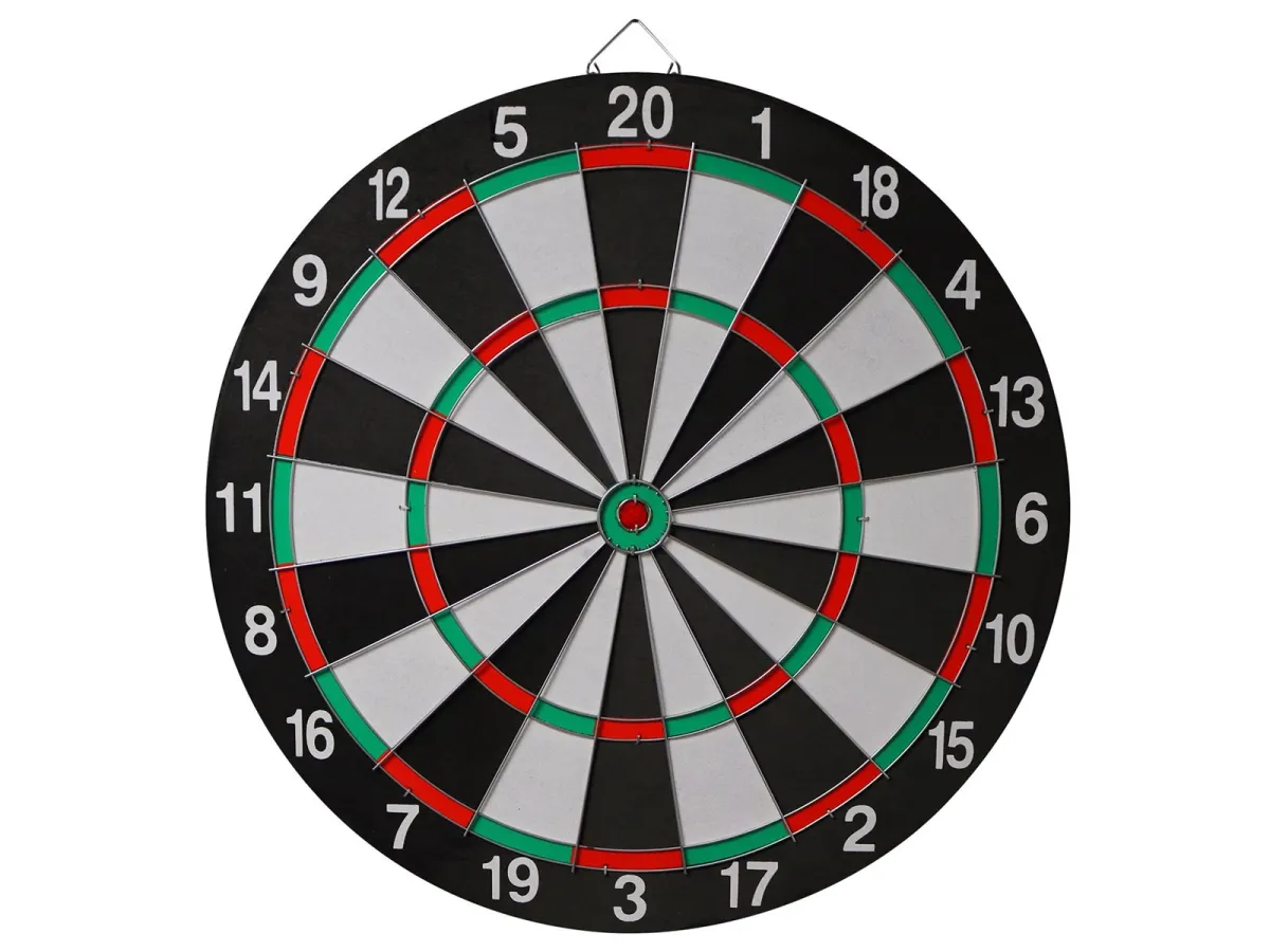 Dartboard with 6 darts