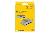 DeLOCK External USB 3.0 4 Port Hub with Locking Screw USB-Hubs - 4 - silber