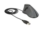 DeLOCK - vertical mouse - USB - grey black - Vertical mouse (Schwarz)