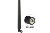 DeLOCK WLAN 802.11 ac/a/h/b/g/n Antenna RP-SMA plug 5 - 7 dBi omnidirectional with tilt joint black