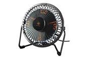 Deltaco GAMING USB desktop fan with clock black