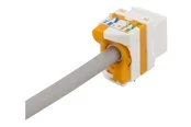 Deltaco MD-123 Cat6A Keystone jack toolless plastic white/orange