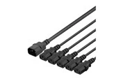 Deltaco - power splitter - IEC 60320 C14 to power IEC 60320 C13 - 1 m