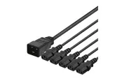 Deltaco - power splitter - IEC 60320 C20 to power IEC 60320 C13 - 1 m