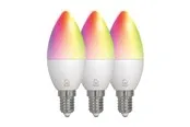 Deltaco SMART HOME - LED light bulb - shape: C37 - E14 - 4.9 W - RGB light - 2700-6500 K - white (pack of 3)