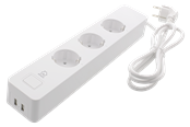 Deltaco SMART HOME Smart Branch Socket 3xCEE 7/3 USB-A 2A white