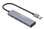 Deltaco USB-A hub - 4x USB-A Female USB-Hubs - USB 3.0 - 4 - silber