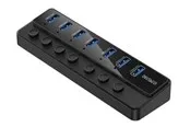 Deltaco USB-A Hub - 7x USB-A Ports USB-Hubs - USB 3.0 - 7 - Schwarz