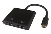 Deltaco USB-C MST HUB 2x 4K/60Hz DP x 2 black 0.1m USB-Hubs - 4 - Schwarz