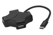 Deltaco USB Hub - 4x USB-A USB-Hubs - 4 - Schwarz