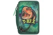 Depesche Dino World - T-rex - Triple Pencil Case - Green w/ Chain