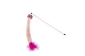Dogman Cat Toy Teaser Fuzzy Pink Wand 35cm