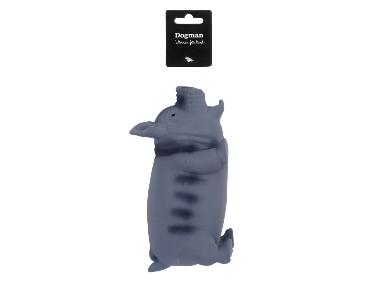 Dogman Hundespielzeug Latex Schwein Grau 15cm