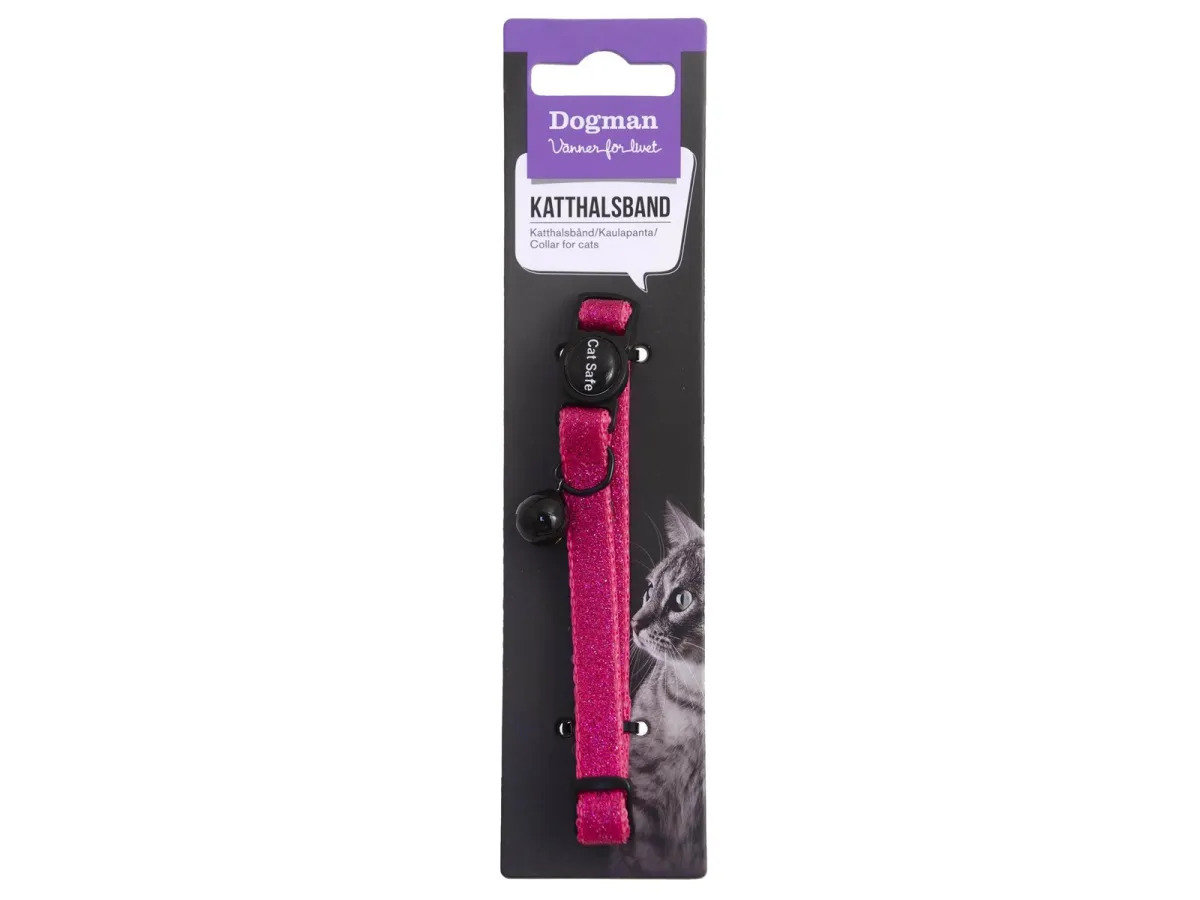 Dogman Katzenhalsband Gina mit Cat Safe Mechanismus und Glocke Rosa 30cm