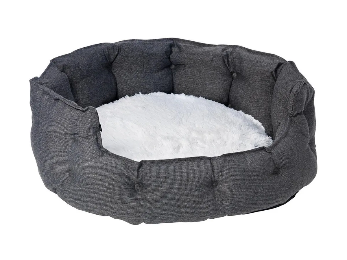 Dogman Pet Bed Classy Memory Foam Oval Grey Medium 64x60x30cm