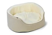Dogman Pet Bed Sherpa High Rim Beige Medium 60x48x23cm