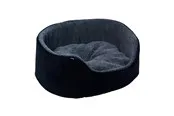 Dogman Pet Bed Sherpa High Rim Black Large 70x53x25cm